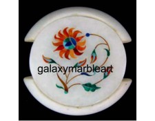 Marble inlay coaster set 3.5" with simple design Cs-27